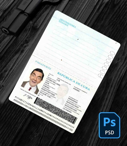 Cuba passport PSD